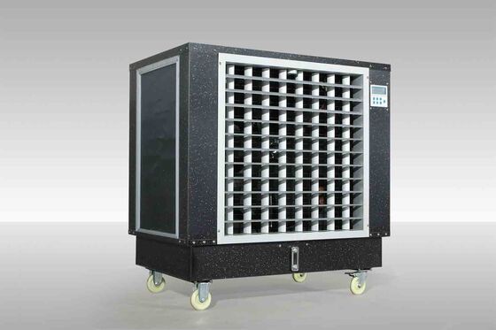0.37kw Mobile Evaporative Cooler 120L Black Stainless Steel Air Cooler For Workshop