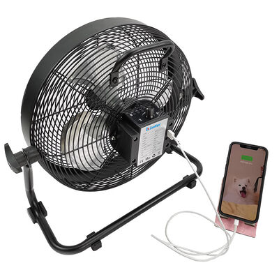 KCoolVent K12DF Industrial Floor Fans DC Recharge Portable 12inch Yellow / Black