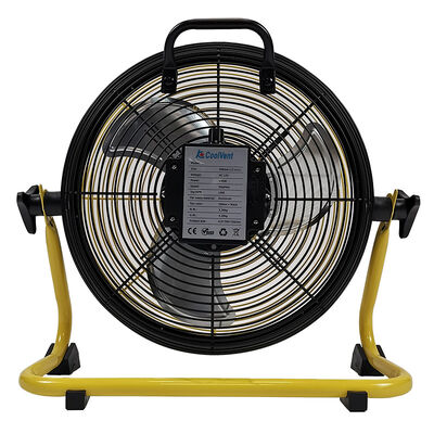 KCoolVent K12DF Industrial Floor Fans DC Recharge Portable 12inch Yellow / Black
